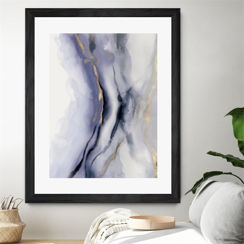 Giant Art 24x32 Blue Waters I Matted and Framed in Multi-Color
