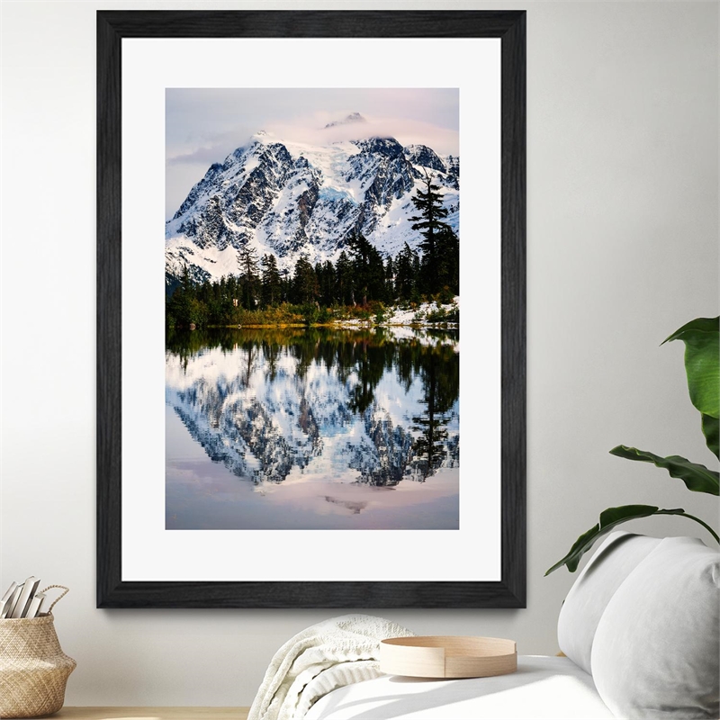 Giant Art 24x36 Fall Reflections Matted and Framed in Pink