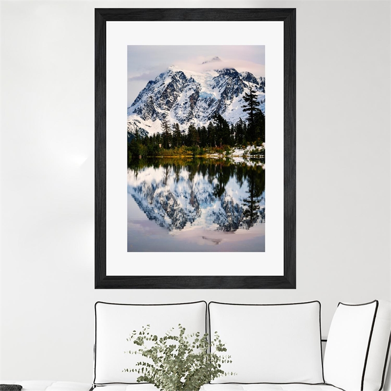 Giant Art 24x36 Fall Reflections Matted and Framed in Pink
