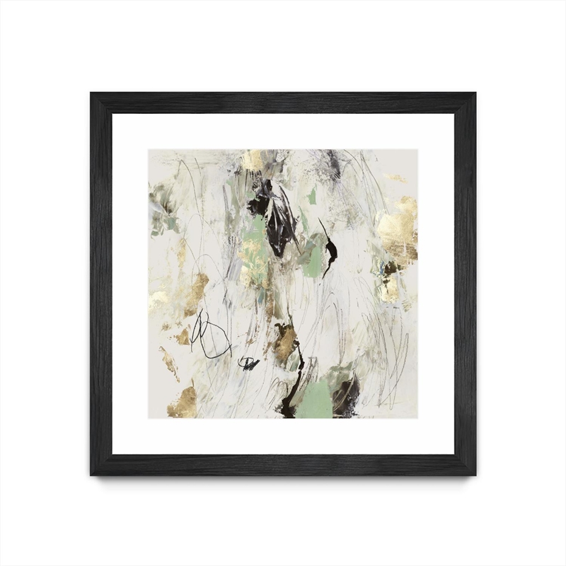 Giant Art 30x30 Golden Scratches Matted and Framed in Multi-Color