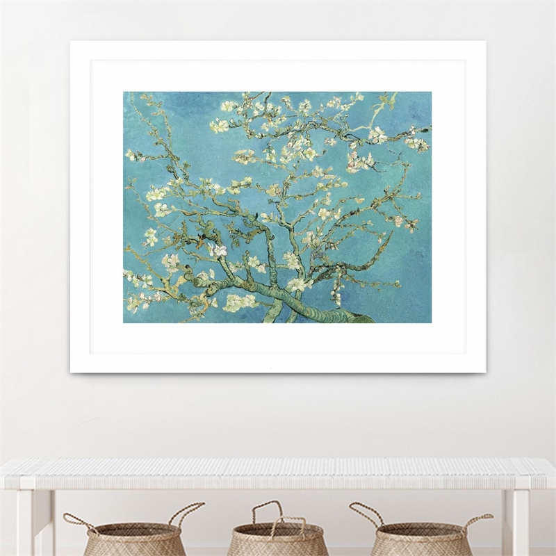 Giant Art 40x30 Almond Blossoms  1890 Matted and Framed in Multi-Color