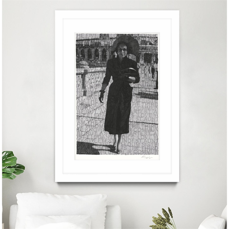 Giant Art 24x36 Of Whom Hyam Matted and Framed in Multi-Color