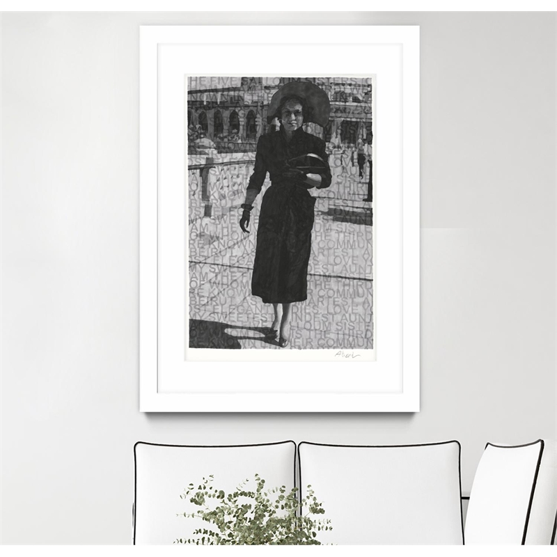 Giant Art 24x36 Of Whom Hyam Matted and Framed in Multi-Color