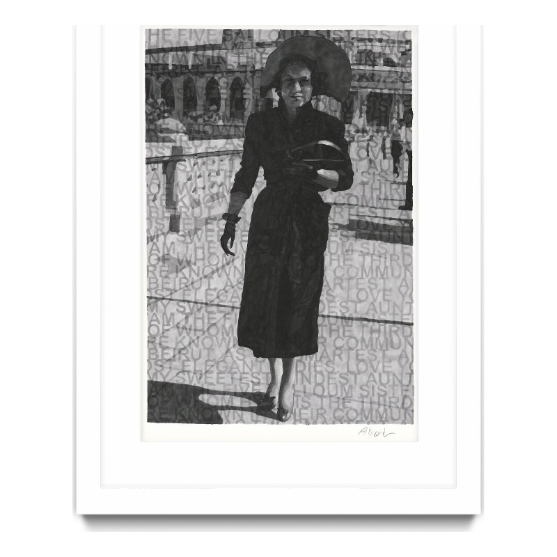 Giant Art 24x36 Of Whom Hyam Matted and Framed in Multi-Color