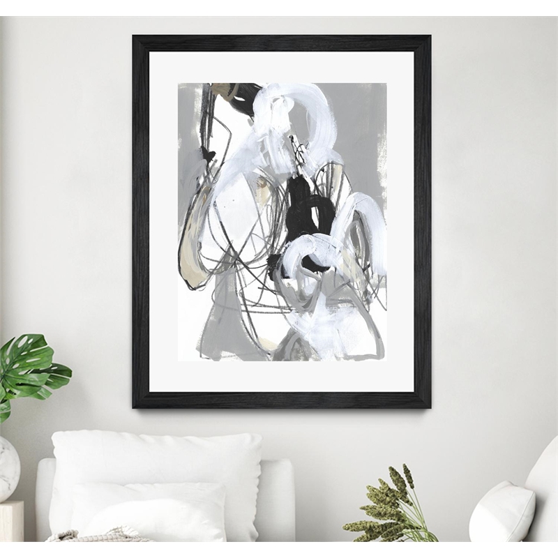 Giant Art 24x32 Tangled Threads III Matted and Framed in Multi-Color