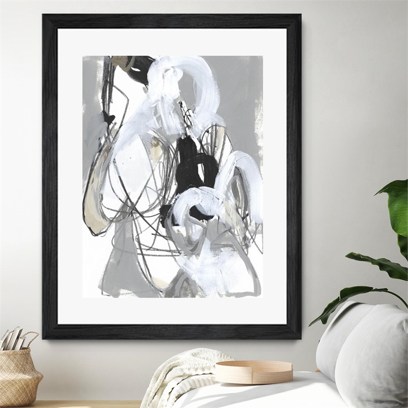 Giant Art 24x32 Tangled Threads III Matted and Framed in Multi-Color