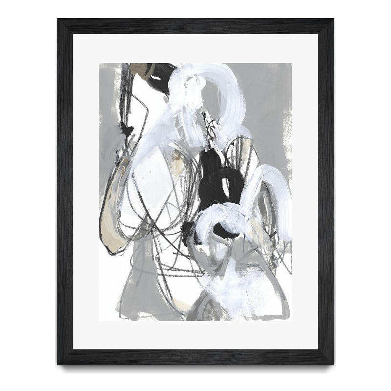 Giant Art 24x32 Tangled Threads III Matted and Framed in Multi-Color