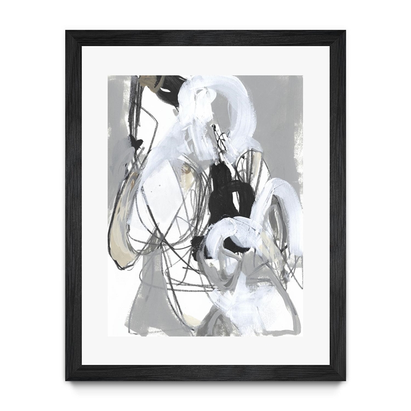 Giant Art 30x40 Tangled Threads III Matted and Framed in Multi-Color