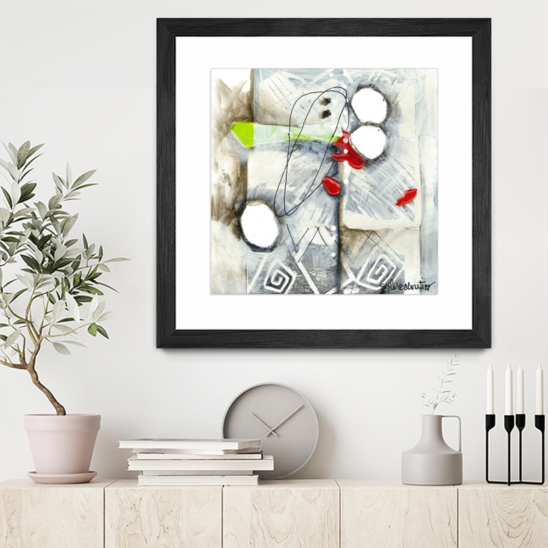 Giant Art 36x36 Fine Line Matted and Framed in Red