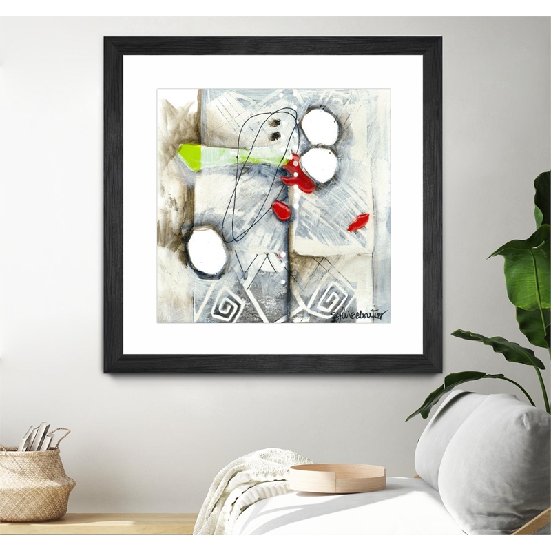 Giant Art 36x36 Fine Line Matted and Framed in Red
