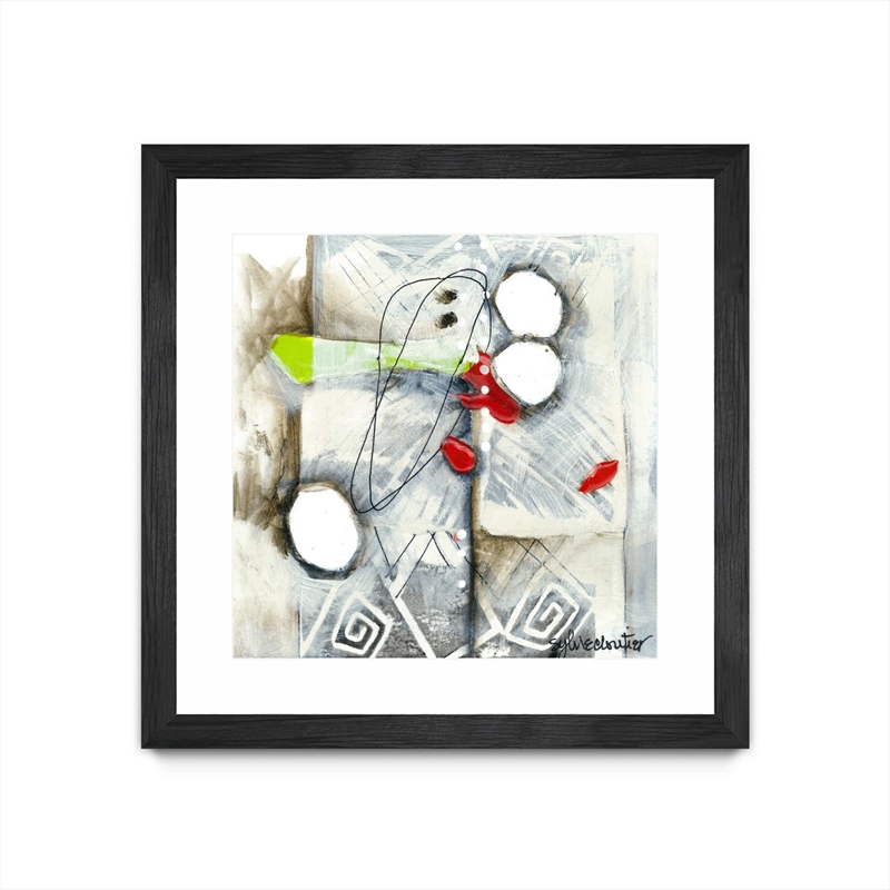 Giant Art 36x36 Fine Line Matted and Framed in Red