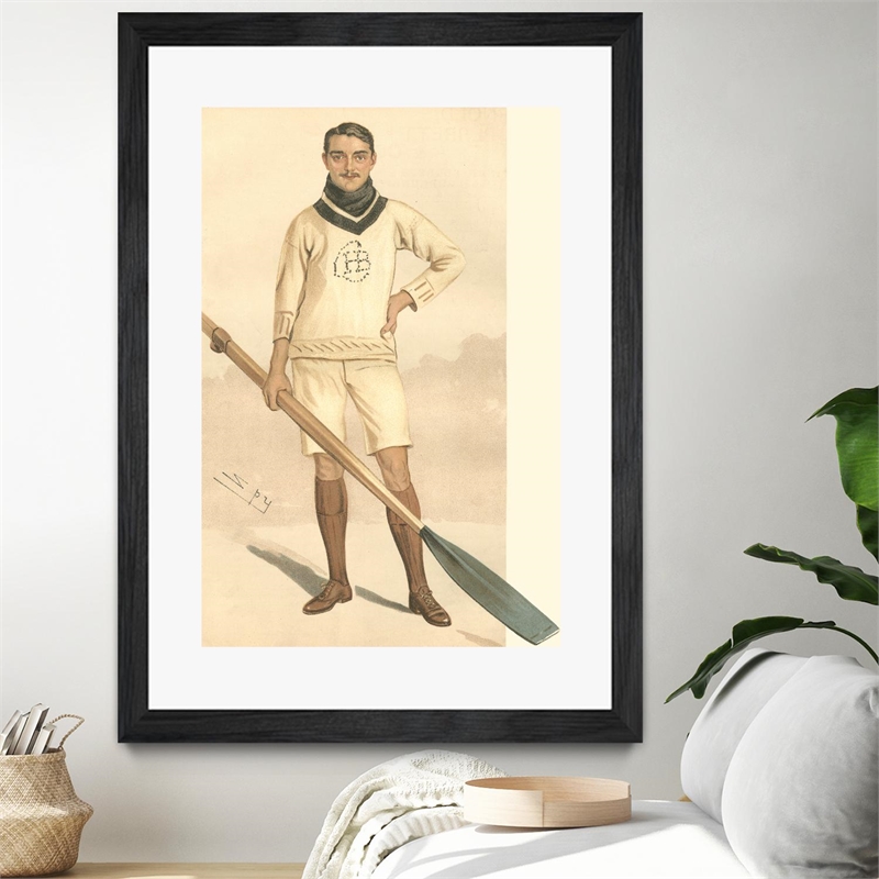Giant Art 24x36 Vanity Fair Rowing Matted and Framed in Multi-Color