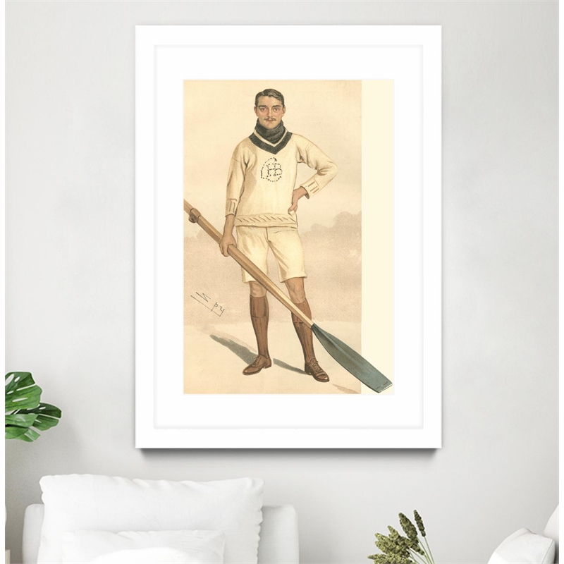 Giant Art 24x36 Vanity Fair Rowing Matted and Framed in Multi-Color