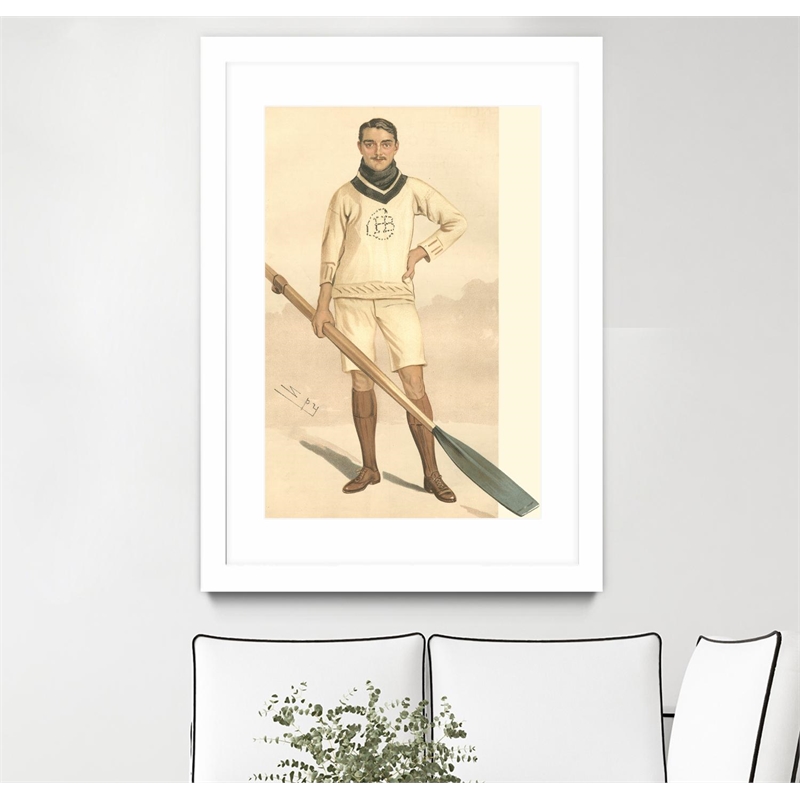 Giant Art 24x36 Vanity Fair Rowing Matted and Framed in Multi-Color
