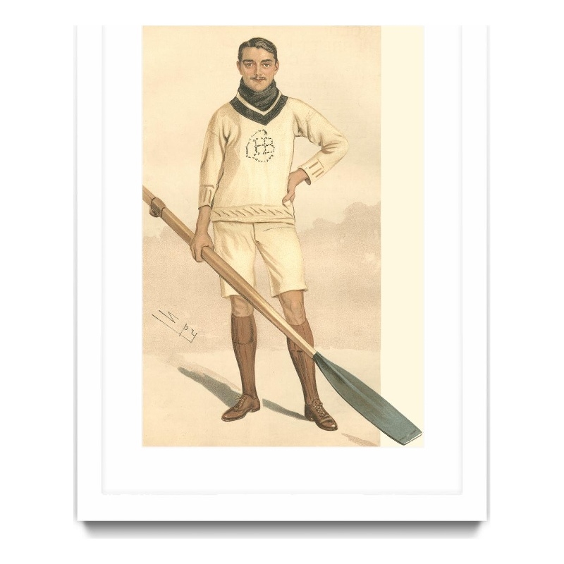 Giant Art 24x36 Vanity Fair Rowing Matted and Framed in Multi-Color