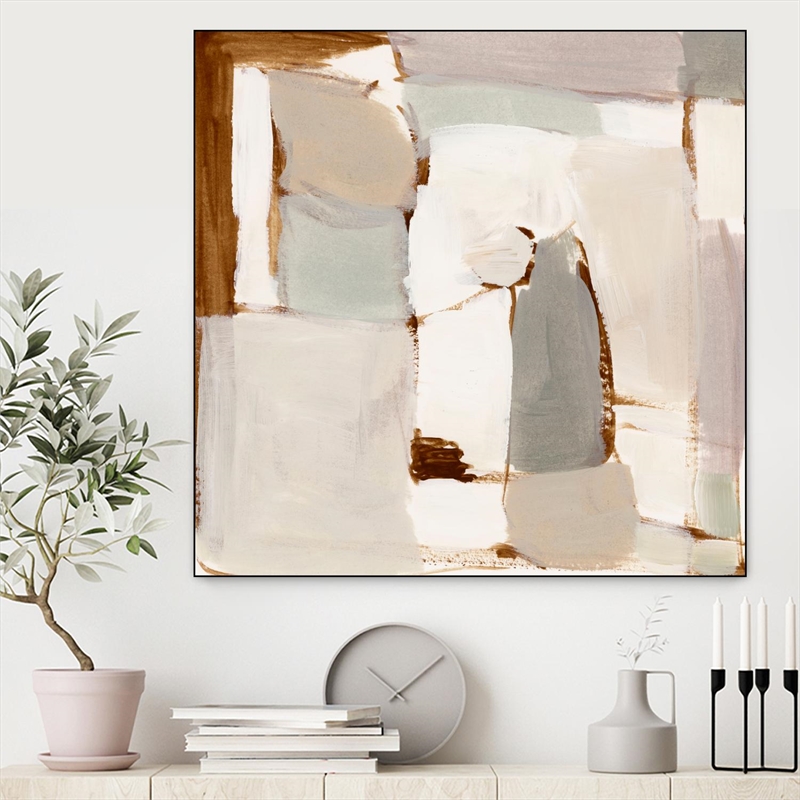 Giant Art Canvas  20x20 Mint Chip II Framed in White