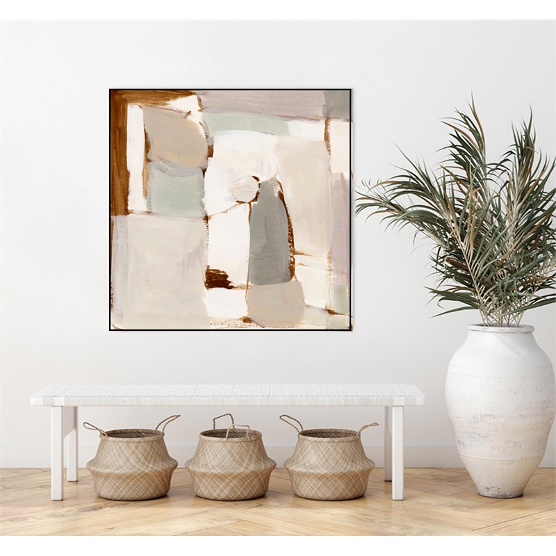 Giant Art Canvas  20x20 Mint Chip II Framed in White