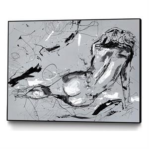 Giant Art Canvas  24x18 Nude Figure 3 Framed in Multi-Color