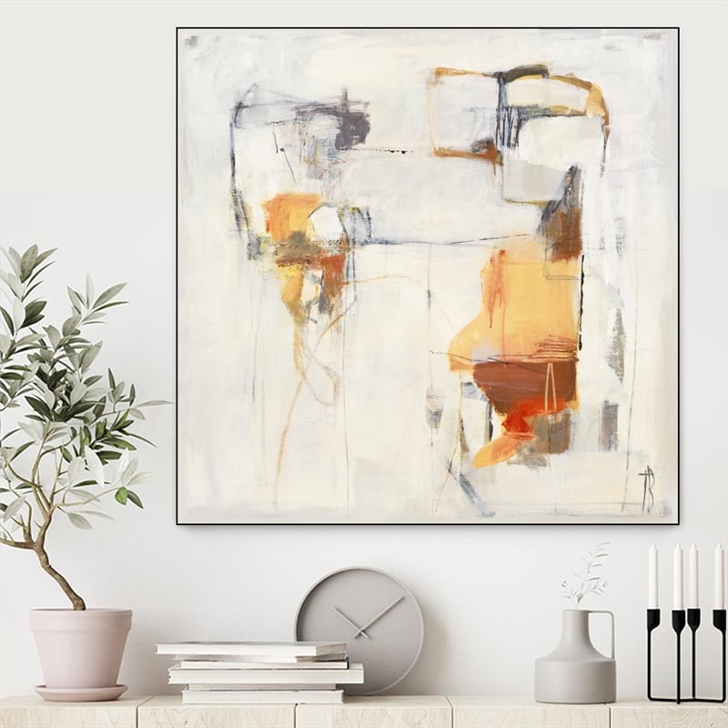 Giant Art Canvas 20x20 Road Map II Framed in Multi-Color | Homesquare