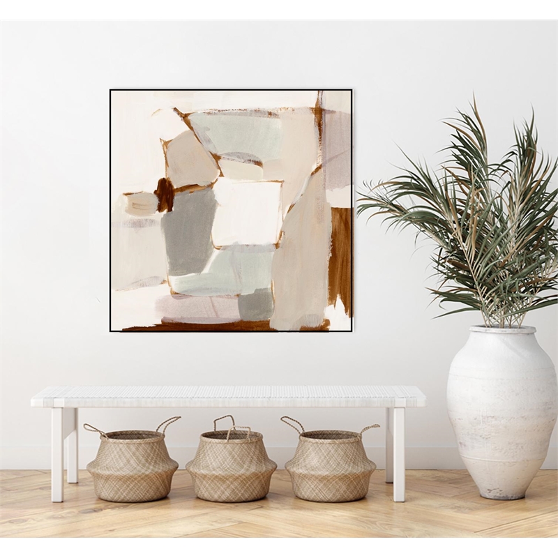 Giant Art Canvas  20x20 Mint Chip I Framed in White