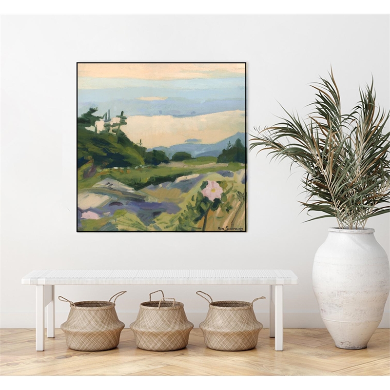 Giant Art Canvas  20x20 Top of the World Framed in Green
