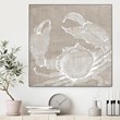 Giant Art Canvas  20x20 Neutral Surf Side I Framed in Multi-Color
