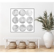 Giant Art Canvas  20x20 Soft Circles II Framed in Multi-Color