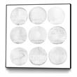 Giant Art Canvas  20x20 Soft Circles II Framed in Multi-Color