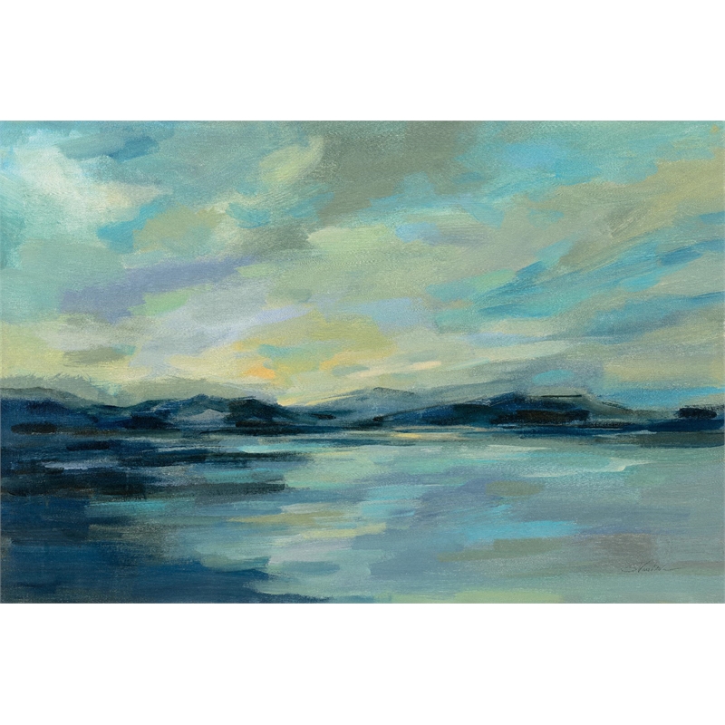 Giant Art 84x54 Indigo Sea Fine Art Giant Canvas Print in Multi-Color
