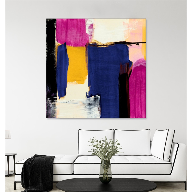 Giant Art 84x84 Spontaneous Fine Art Giant Canvas Print in Pink