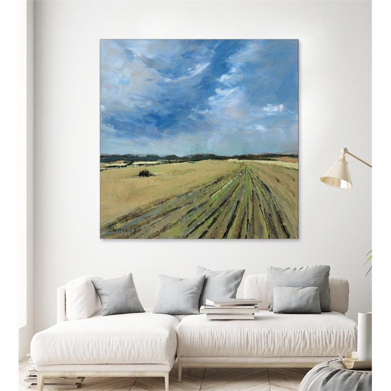 Giant Art 54x54 Serene Landscape 7 Fine Art Giant Canvas Print in Green