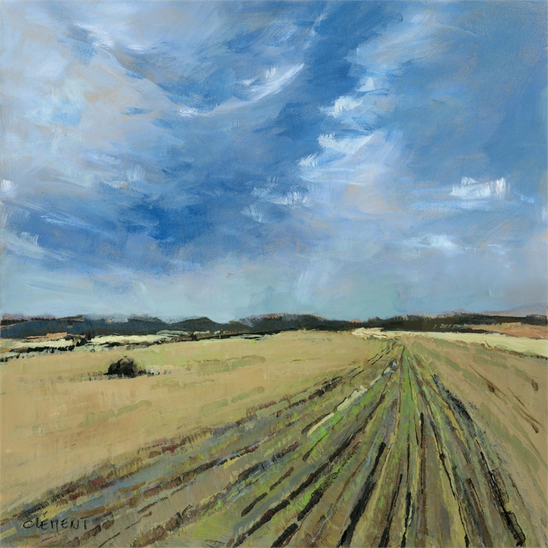 Giant Art 54x54 Serene Landscape 7 Fine Art Giant Canvas Print in Green