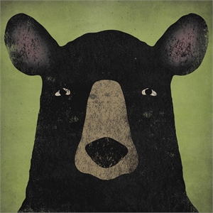 Giant Art 54x54 The Black Bear Fine Art Giant Canvas Print in Green