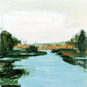 Giant Art 72x72 River Flowing Through Fine Art Giant Canvas Print in White