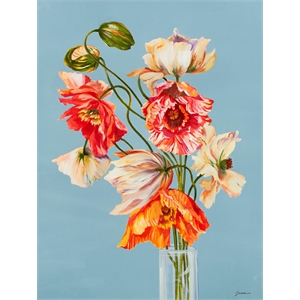 Giant Art 72x54 Paper Poppies Fine Art Giant Canvas Print in Pink