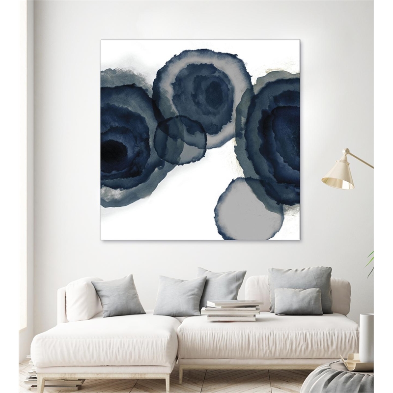 Giant Art 84x84 Blotted Ink II Fine Art Giant Canvas Print in White