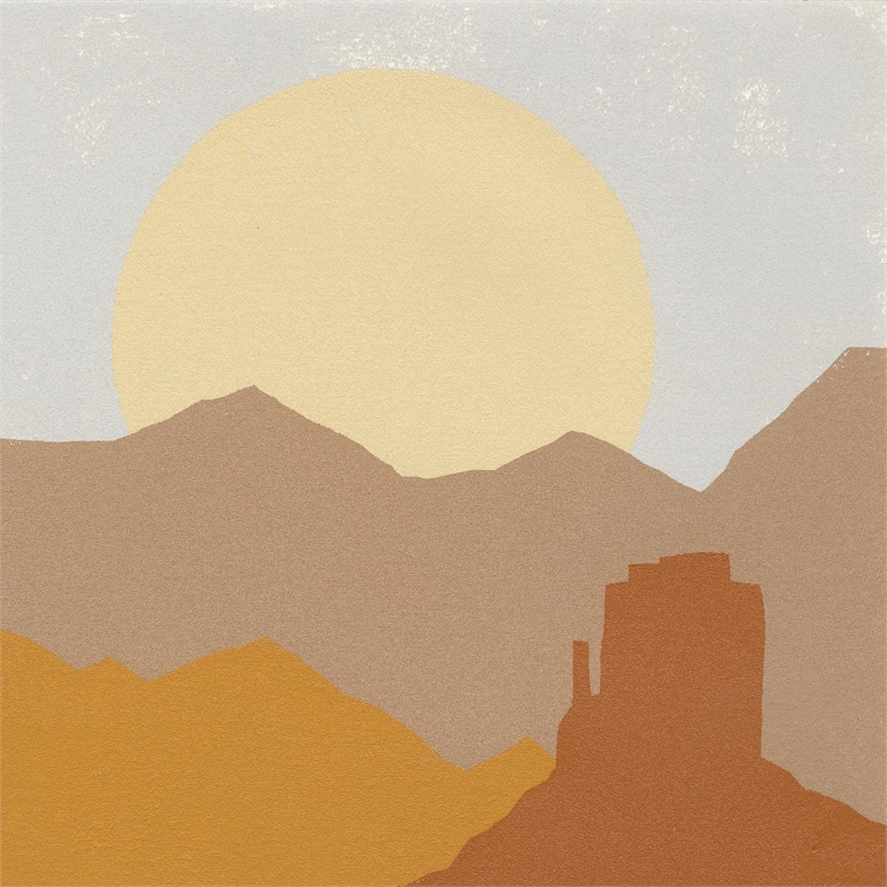 Giant Art 54x54 Desert Sun I Fine Art Giant Canvas Print in Multi-Color