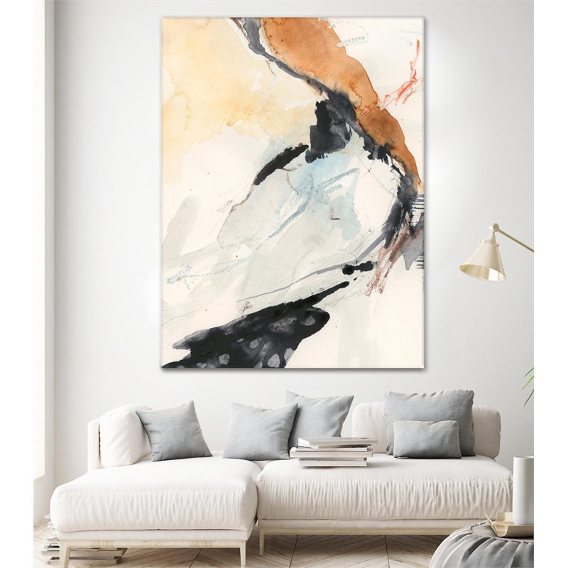 Giant Art 72x54 Efflux I Fine Art Giant Canvas Print in White