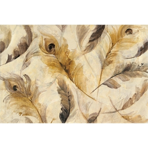 Giant Art 72x48 Feather Toss Fine Art Giant Canvas Print in Yellow