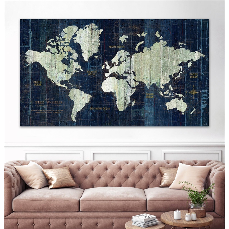 Giant Art 84x48 Old World Map Fine Art Giant Canvas Print in Multi-Color