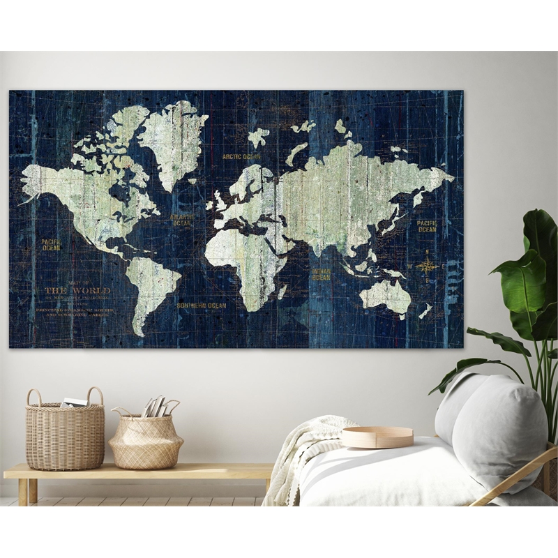 Giant Art 84x48 Old World Map Fine Art Giant Canvas Print in Multi-Color