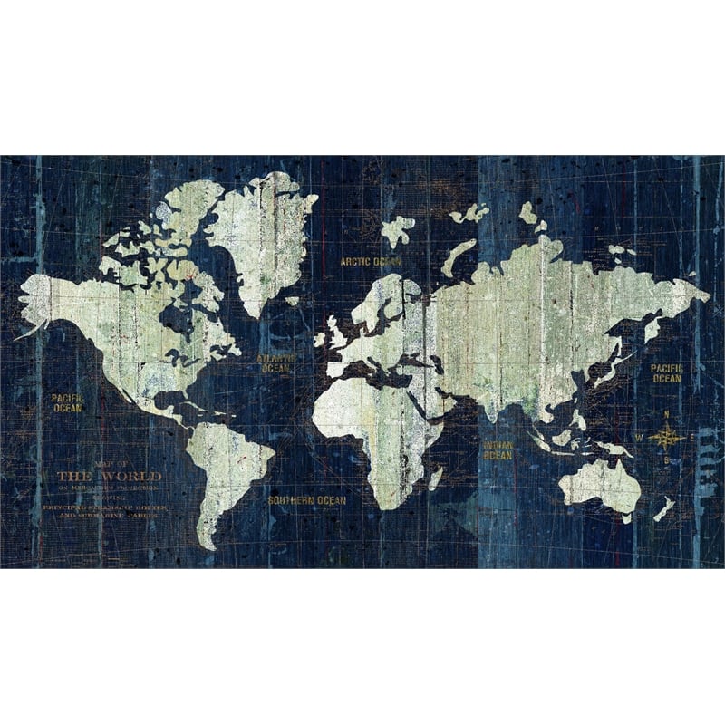 Giant Art 84x48 Old World Map Fine Art Giant Canvas Print in Multi-Color