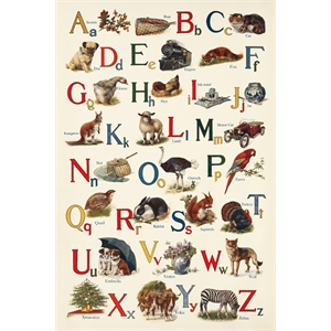Giant Art 84x54 Schoolhouse Alphabet Fine Art Giant Canvas Print in Yellow
