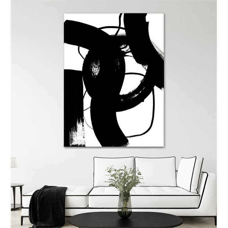 Giant Art 72x54 BlackThoroughfares II Fine Art Giant Canvas Print in White