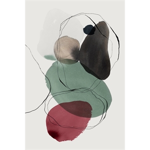 Giant Art 72x48 Kachi I Fine Art Giant Canvas Print in Red