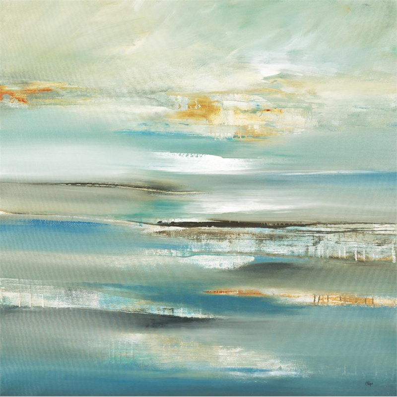 Giant Art 84x84 By The Water III Fine Art Giant Canvas Print in Multi-Color