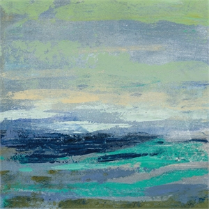 Giant Art 84x84 Teal Wave I Fine Art Giant Canvas Print in Multi-Color