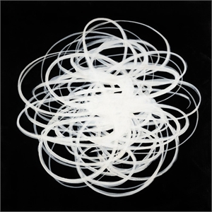 Giant Art 84x84 Scribbles I Fine Art Giant Canvas Print in White