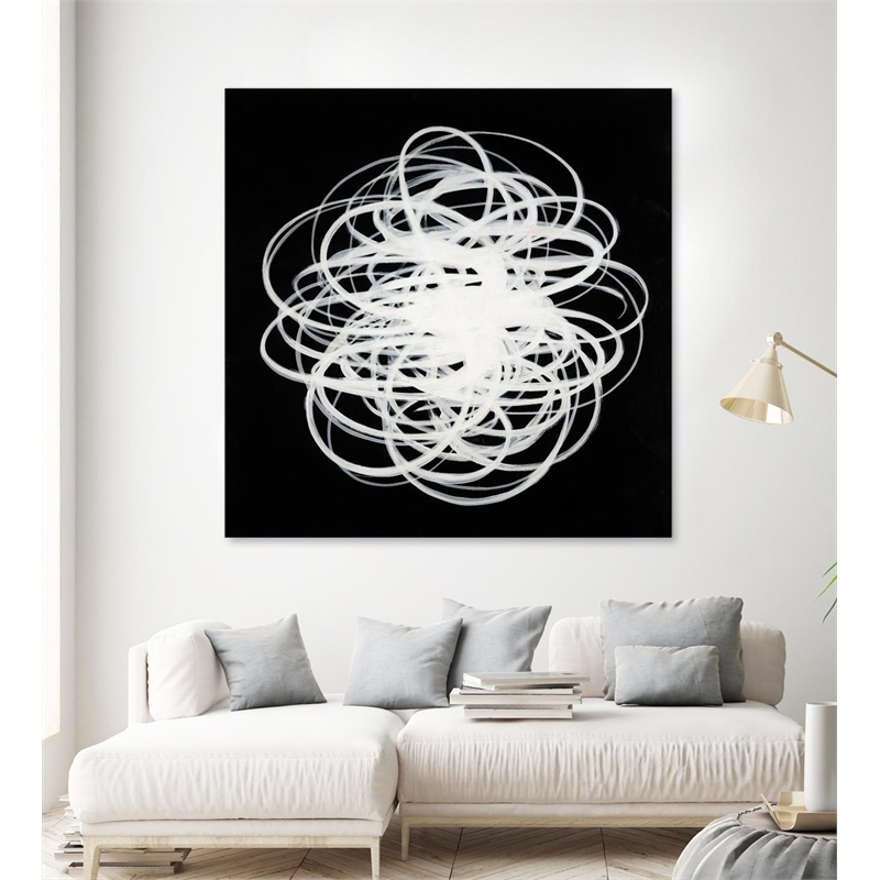 Giant Art 54x54 Scribbles I Fine Art Giant Canvas Print in White