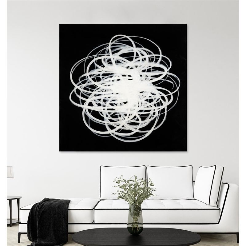 Giant Art 54x54 Scribbles I Fine Art Giant Canvas Print in White